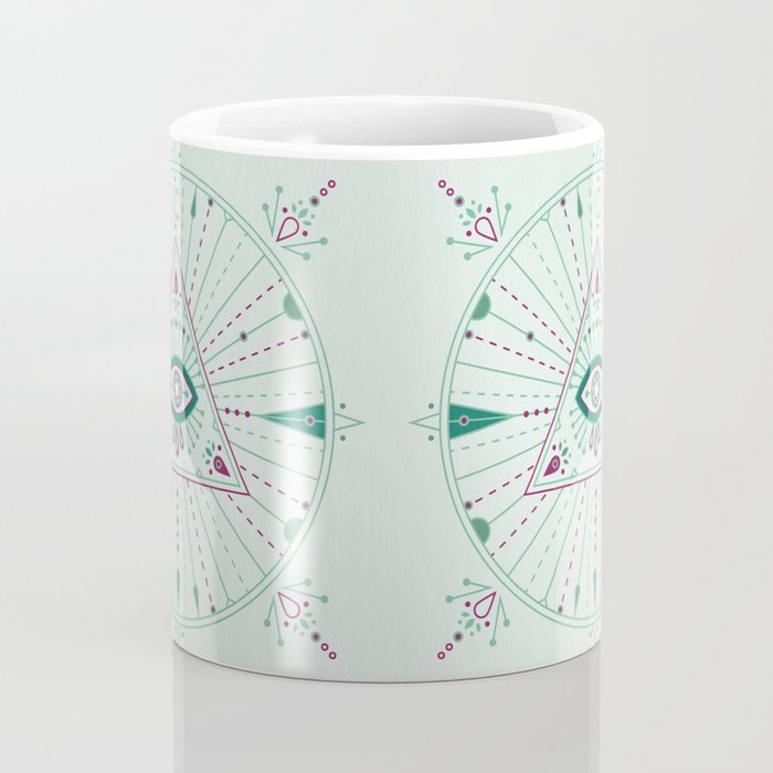 Evil Eye Mandala - Mint Coffee Mug Gallery Image 4