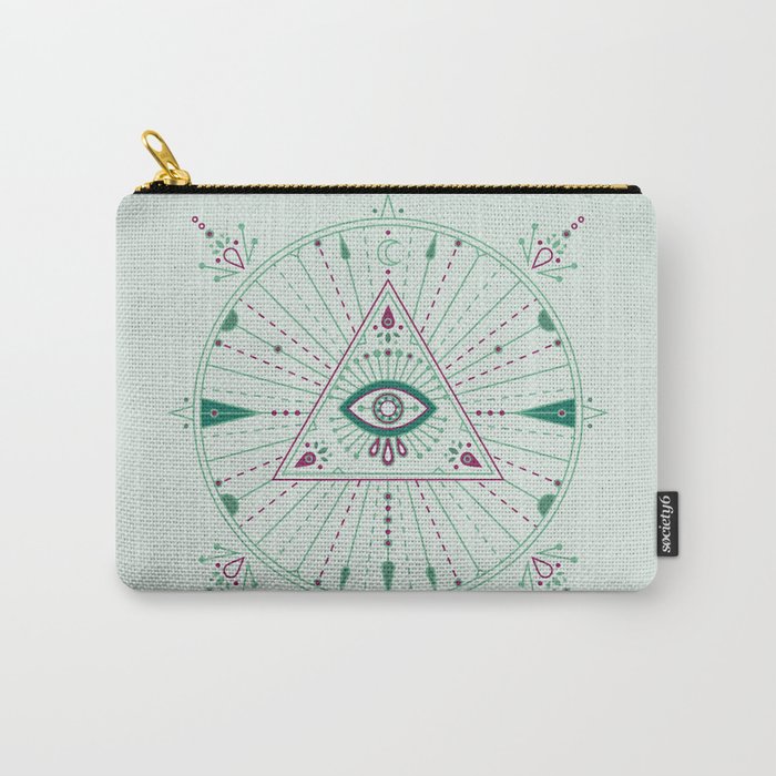 Evil Eye Mandala - Mint Carry All Pouch Gallery Image 1