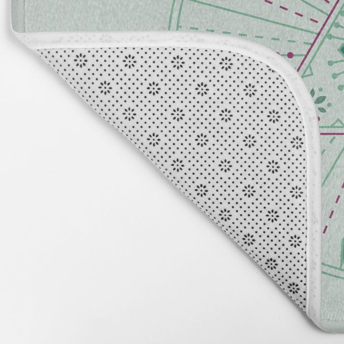 Evil Eye Mandala - Mint Bath Mat Gallery Image 2