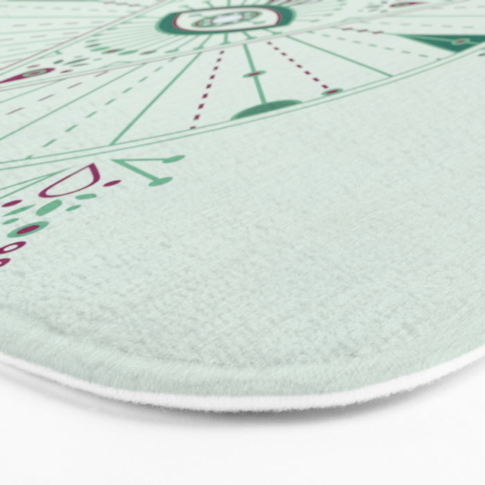 Evil Eye Mandala - Mint Bath Mat Gallery Image 3