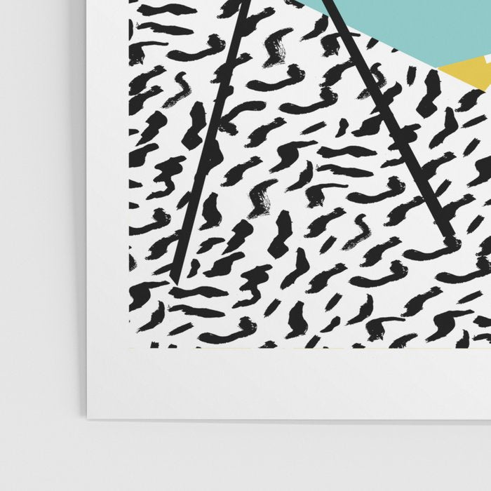 Bro - wacka design memphis throwback minimal retro hipster 1980s 80s neon pop art flamingo lawn Poster Gallery Image 3