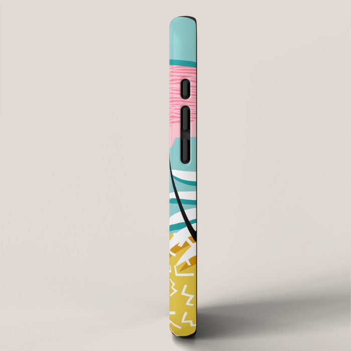 Bro - wacka design memphis throwback minimal retro hipster 1980s 80s neon pop art flamingo lawn iPhone Case Gallery Image 2