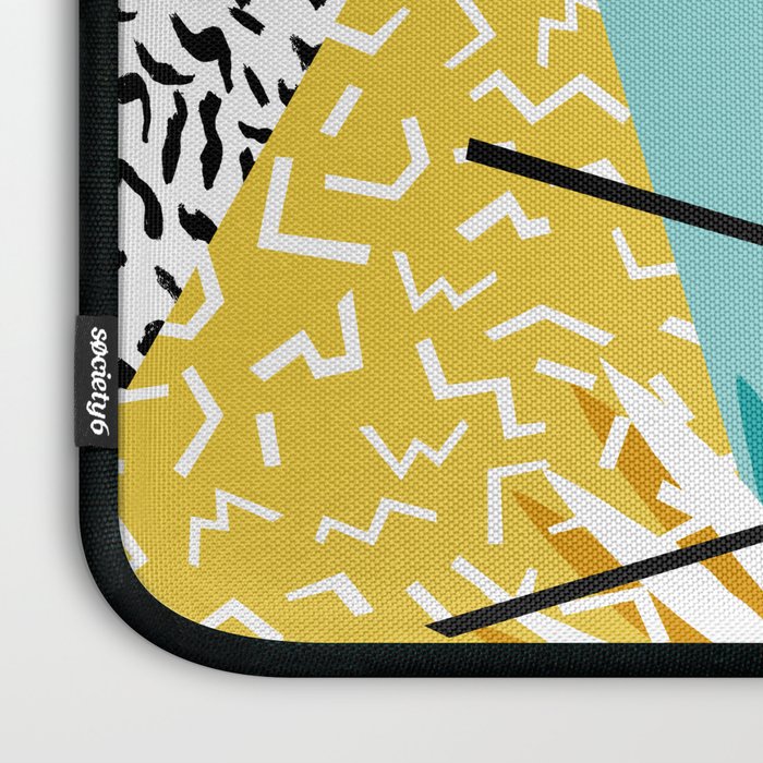Bro - wacka design memphis throwback minimal retro hipster 1980s 80s neon pop art flamingo lawn Laptop Sleeve Gallery Image 3