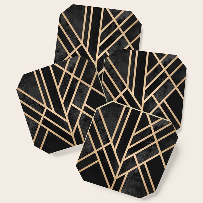Art Deco Black Coaster Gallery Image 1