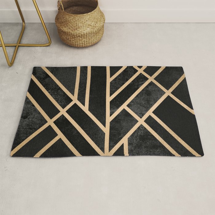 Art Deco Black Rug Gallery Image 1