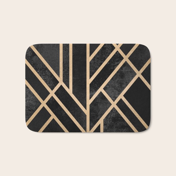 Art Deco Black Bath Mat Gallery Image 1