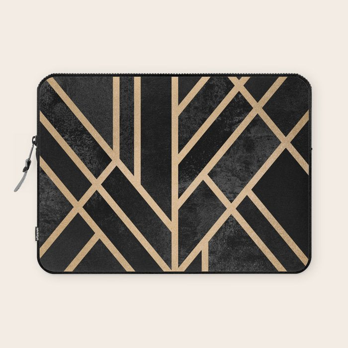 Art Deco Black Laptop Sleeve Gallery Image 1