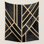 Art Deco Black Wall Tapestry Gallery Image 4