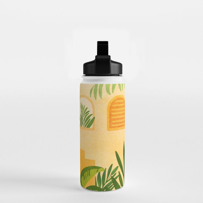 Garden Hacienda / Whimsical Landscape Illustration Water Bottle Gallery Image 2