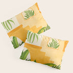 Garden Hacienda / Whimsical Landscape Illustration Pillow Sham Gallery Image 3