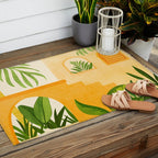 Garden Hacienda / Whimsical Landscape Illustration Outdoor Rug Gallery Image 2