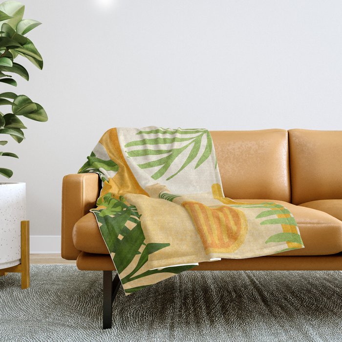 Garden Hacienda / Whimsical Landscape Illustration Throw Blanket Gallery Image 1