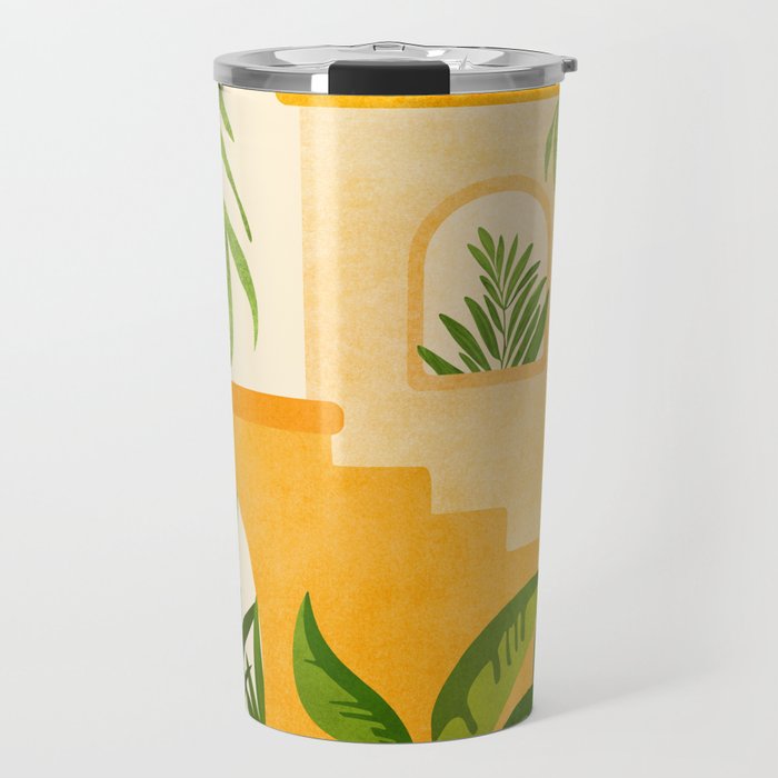 Garden Hacienda / Whimsical Landscape Illustration Travel Mug Gallery Image 1