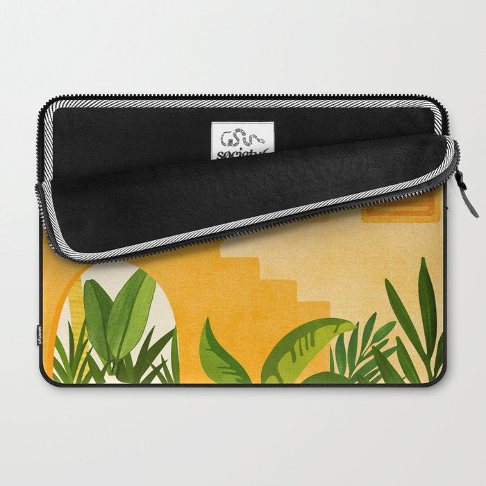 Garden Hacienda / Whimsical Landscape Illustration Laptop Sleeve Gallery Image 2