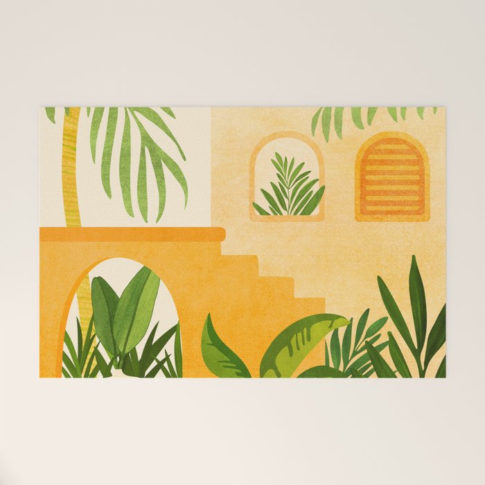 Garden Hacienda / Whimsical Landscape Illustration Welcome Mat Gallery Image 1