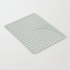 Minimal Line Curvature LXXXIX Pastel Sage Green Mid Century Modern Arch Abstract Notebook Gallery Image 2
