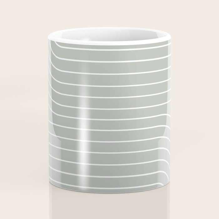 Minimal Line Curvature LXXXIX Pastel Sage Green Mid Century Modern Arch Abstract Coffee Mug Gallery Image 4