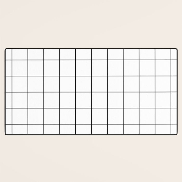 Grid Pattern Stripes Lines Black and White Minimalist Geometric Stripe Line Drawing Desk Mat Gallery Image 3