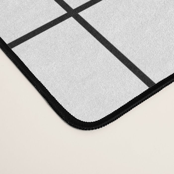Grid Pattern Stripes Lines Black and White Minimalist Geometric Stripe Line Drawing Desk Mat Gallery Image 4