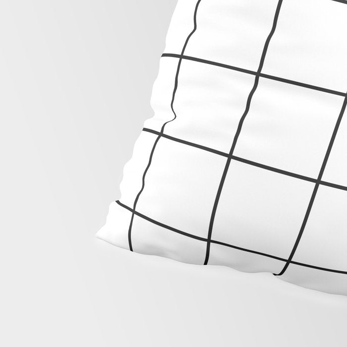 Grid Pattern Stripes Lines Black and White Minimalist Geometric Stripe Line Drawing Pillow Sham Gallery Image 4