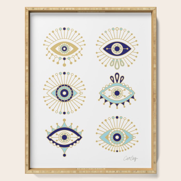 Evil Eye Collection on White Serving Tray Gallery Image 1