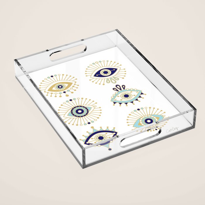 Evil Eye Collection on White Acrylic Tray Gallery Image 1