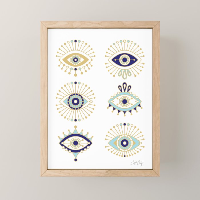 Evil Eye Collection on White Mini Art Print Gallery Image 1