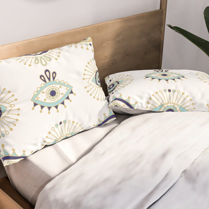 Evil Eye Collection on White Pillow Sham Gallery Image 2