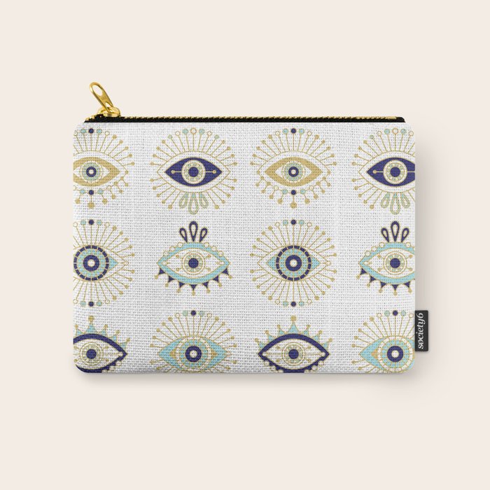 Evil Eye Collection on White Carry All Pouch Gallery Image 1
