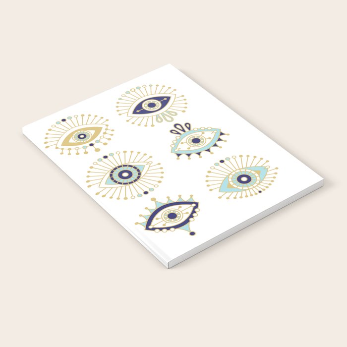 Evil Eye Collection on White Notebook Gallery Image 2