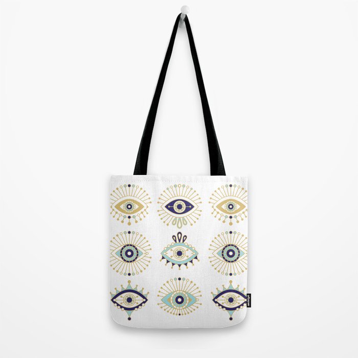 Evil Eye Collection on White Tote Bag Gallery Image 2