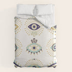 Evil Eye Collection on White Duvet Cover Gallery Image 6