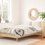 Evil Eye Collection on White Duvet Cover Gallery Image 2