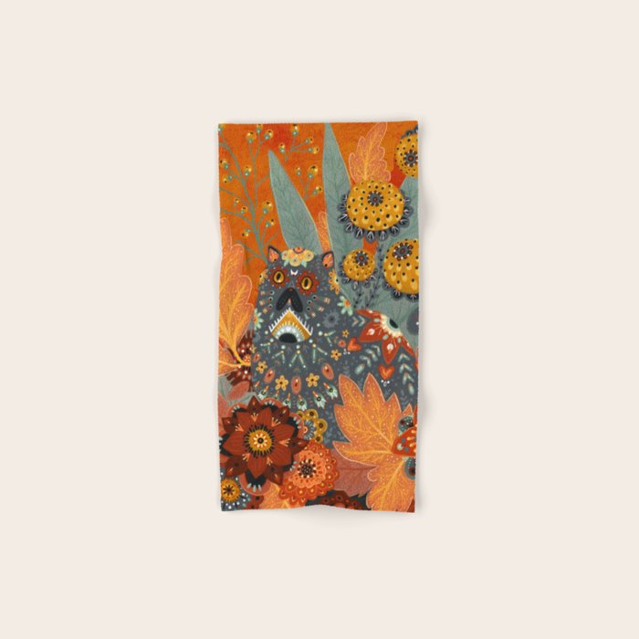 Foliage Cat Bath Towel Gallery Image 1