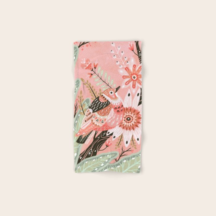Little Pink Bird Bath Towel Gallery Image 1