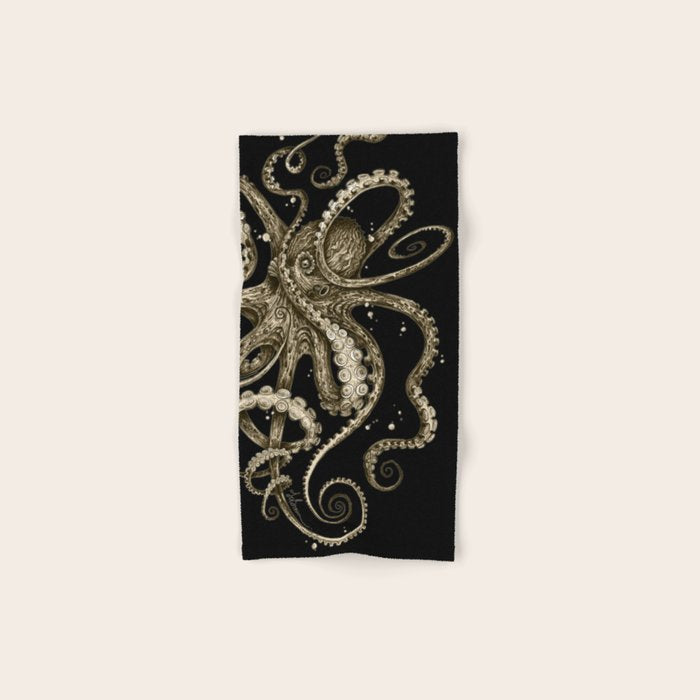 Octopsychedelia Sepia Bath Towel Gallery Image 1