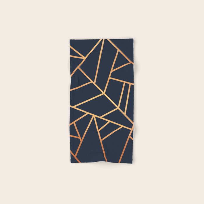 Copper and Midnight Navy Bath Towel Gallery Image 1