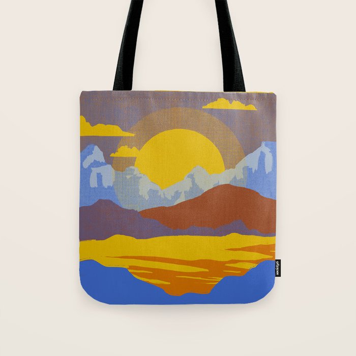 Mountain Sun Set Tote Bag Gallery Image 1