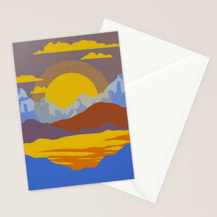 Mountain Sun Set Stationery Card Gallery Image 2