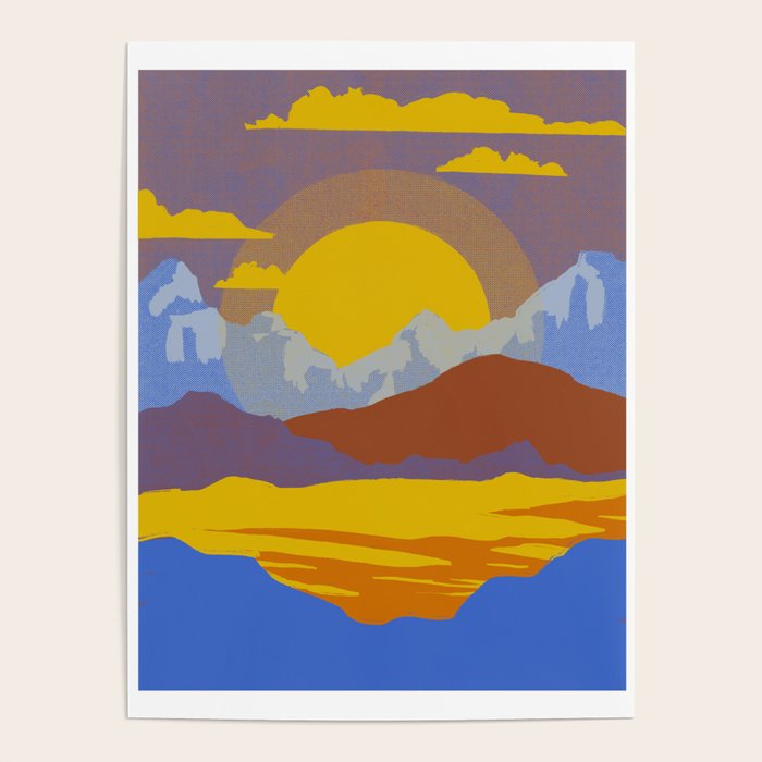 Mountain Sun Set Poster Gallery Image 1