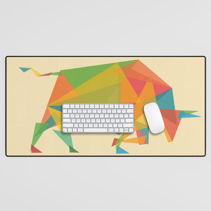 Fractal Geometric Bull Desk Mat Gallery Image 1