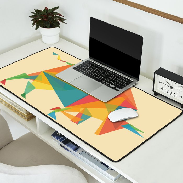 Fractal Geometric Bull Desk Mat Gallery Image 2