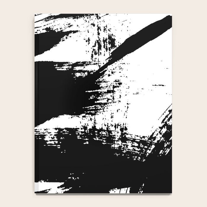 Black and White Brush Stroke Abstract Notebook Gallery Image 4