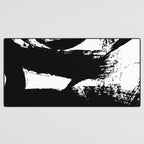 Black and White Brush Stroke Abstract Desk Mat Gallery Image 3