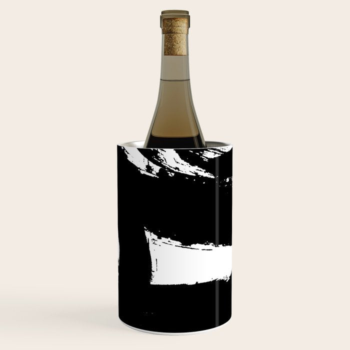 Black and White Brush Stroke Abstract Wine Chiller Gallery Image 2