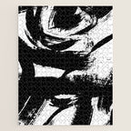 Black and White Brush Stroke Abstract Jigsaw Puzzle Gallery Image 1