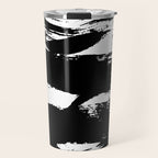 Black and White Brush Stroke Abstract Travel Mug Gallery Image 1