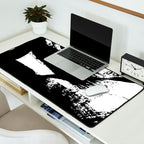 Black and White Brush Stroke Abstract Desk Mat Gallery Image 2