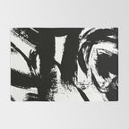 Black and White Brush Stroke Abstract Rug Gallery Image 2