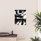 Black and White Brush Stroke Abstract Poster Gallery Image 2